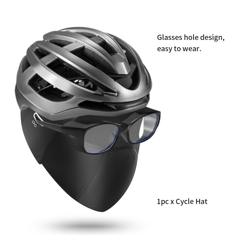 Sisak alatti szemüvegek Lyuk izzadságelnyelés porálló szélálló kerékpáros fejfedő teljes fedésű napvédelem magas elasztikus vastagított