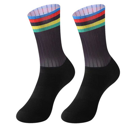 2021 Új Bike Team Aero Socks Varrat nélküli csúszásgátló kerékpáros zoknik Országúti kerékpáros zoknik kültéri versenymotoros zoknik