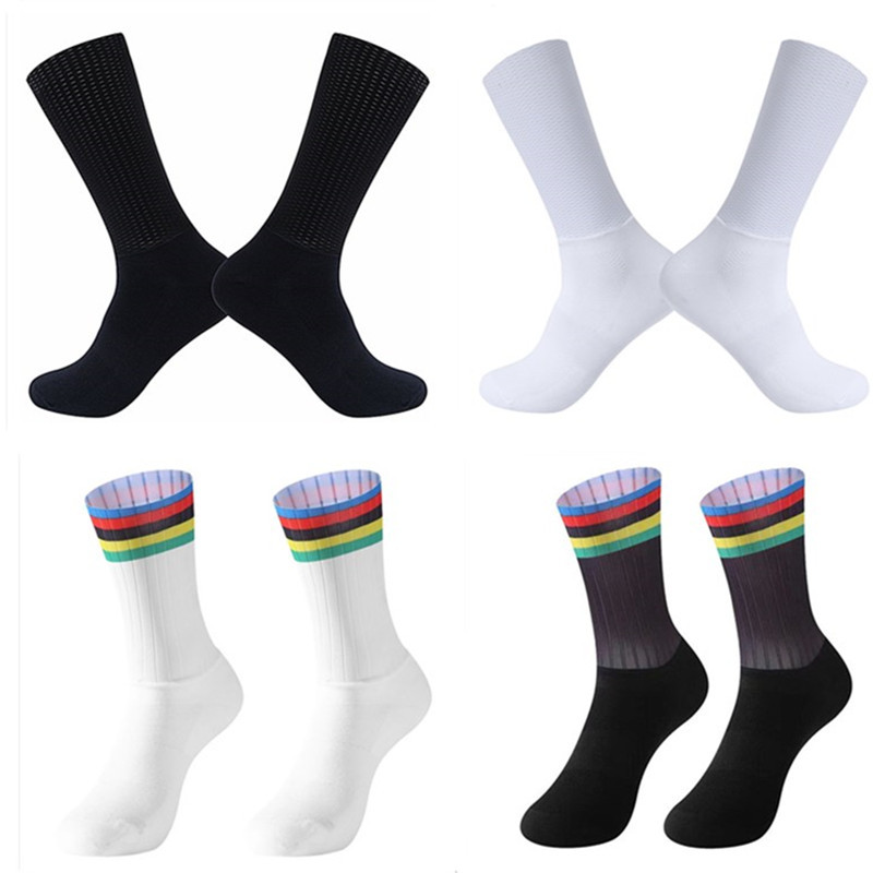 2021 Új Bike Team Aero Socks Varrat nélküli csúszásgátló kerékpáros zoknik Országúti kerékpáros zoknik kültéri versenymotoros zoknik