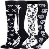 Spordisokid Halloween Skull Horror Compression Sokid Sport Põlv Kõrged Mehed Naised Chaussette De Compression Medias De Compression