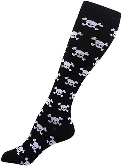 Spordisokid Halloween Skull Horror Compression Sokid Sport Põlv Kõrged Mehed Naised Chaussette De Compression Medias De Compression