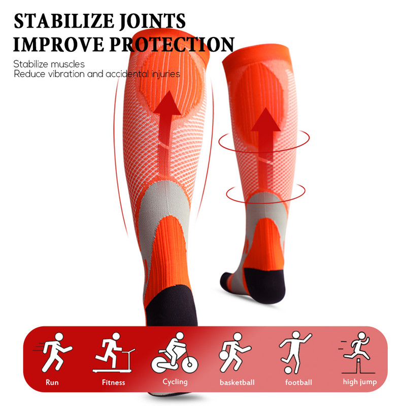 Bėgimo kompresinės kojinės kojinės dviračiams dviračių kojinės vyrams kompresinės kojinės medicininės slaugos kojinės aukštai 30 mmHg