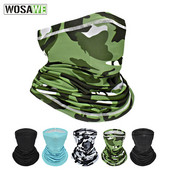 WOSAWE Mască de față din mătase de gheață pentru bărbați Protecție solară Mască de față de călărie respirabilă Protecție UV Protecție împotriva radiațiilor UV Crăciun pentru cap pentru bicicletă Bandă pentru cap Mască Esarfă