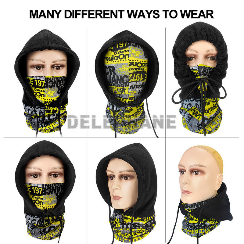 Balaclava tactică cu greutate grea Mască de sport în aer liber Rezistent la vânt Rezistent la praf Mască de față pentru ciclism Mască de schi Pescuit Pălărie de schi Articole pentru cap