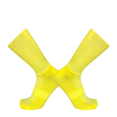 2019-es csúszásgátló zökkenőmentes kerékpáros zokni, integrált formázás, csúcstechnológiás kerékpáros zokni kompressziós kerékpár kültéri futó sportzokni