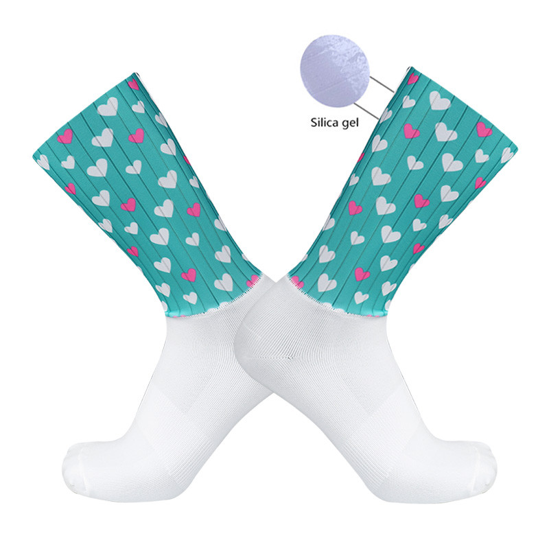 Νέες κάλτσες ποδηλασίας Καλοκαιρινές δροσερές αναπνεύσιμες αντιολισθητικές κάλτσες σιλικόνης Pro Competition Aero Sports Bike Running Κάλτσες Calcetines Ciclismo