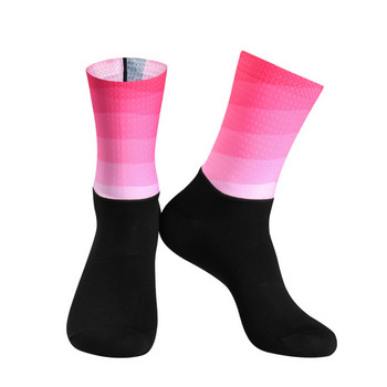 Спортни противоплъзгащи силиконови безшевни вградени високотехнологични чорапи за колоездене Дишащи шосейни чорапи за състезателни велосипеди