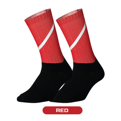 Sportlane elukutse Jalgrattasokid Meeste Libisemisvastased Õmblusteta Aero Bike Kulumiskindlad Maanteerattasokid Helkurkaitsesokid