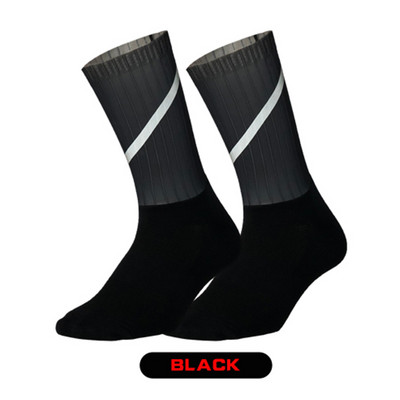 Sportlane elukutse Jalgrattasokid Meeste Libisemisvastased Õmblusteta Aero Bike Kulumiskindlad Maanteerattasokid Helkurkaitsesokid