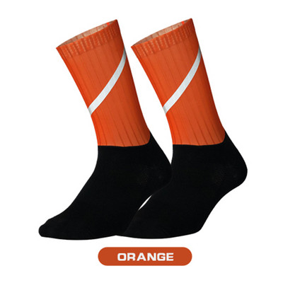 Sportlane elukutse Jalgrattasokid Meeste Libisemisvastased Õmblusteta Aero Bike Kulumiskindlad Maanteerattasokid Helkurkaitsesokid