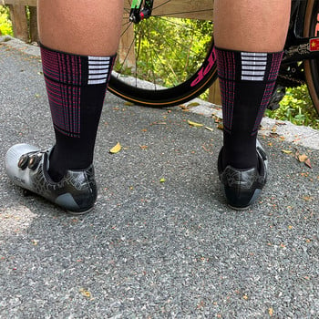 Спортни чорапи за колоездене, професионални състезания MTB велосипедни чорапи Чист памук, дишащи еластични чорапи за мъже и жени, велосипедисти