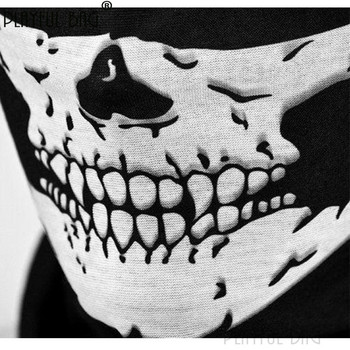 Мултифункционална Ghost Mask Skull Riding Топъл шал Half Face Mask Армейски фенове декорация Туризъм Колоездене Велосипед Хелоуин NA06S