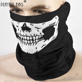 Мултифункционална Ghost Mask Skull Riding Топъл шал Half Face Mask Армейски фенове декорация Туризъм Колоездене Велосипед Хелоуин NA06S