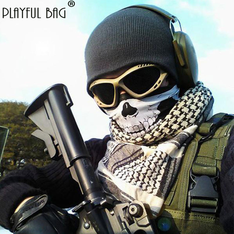 Μάσκα φαντασμάτων πολλαπλών λειτουργιών Skull Riding Ζεστό κασκόλ Μάσκα μισού προσώπου Διακόσμηση θαυμαστών Στρατού Πεζοπορία Ποδηλασία Ποδηλασία Απόκριες NA06S