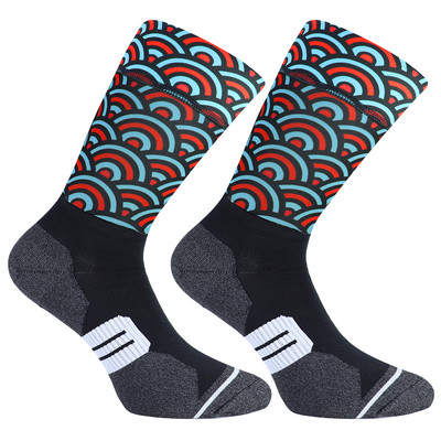 Șosete de ciclism profesionale antiderapante din silicon de 5 cm, șosete sportive, foarte comprimate, bărbați, femei, pentru bicicletă, șosete pentru alergare