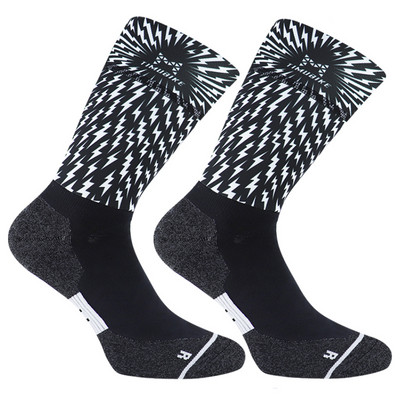 Șosete de ciclism profesionale antiderapante din silicon de 5 cm, șosete sportive, foarte comprimate, bărbați, femei, pentru bicicletă, șosete pentru alergare