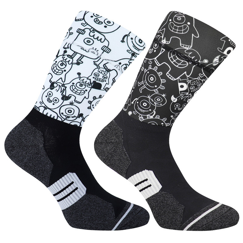 Șosete de ciclism profesionale antiderapante din silicon de 5 cm, șosete sportive, foarte comprimate, bărbați, femei, pentru bicicletă, șosete pentru alergare