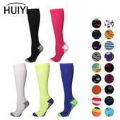 Șosete sport de compresie pentru bărbați, femei, ciorapi cu presiune înaltă până la genunchi, șosete de vițel în aer liber pentru ciclism, drumeții, alergare atletică