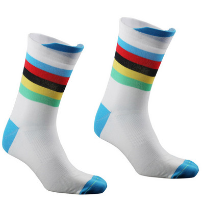 Új csíkos Dot kerékpáros zoknik Kiváló minőségű professzionális márkájú sportzokni Légáteresztő kerékpáros zokni kültéri versenyzokni