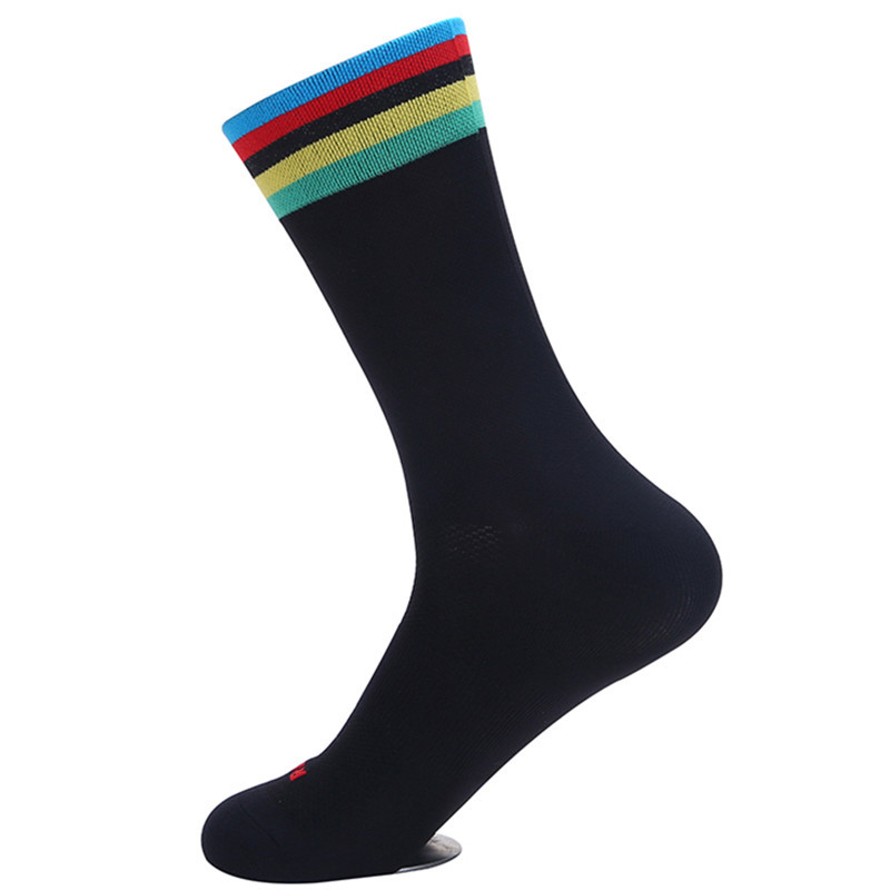 Új csíkos Dot kerékpáros zoknik Kiváló minőségű professzionális márkájú sportzokni Légáteresztő kerékpáros zokni kültéri versenyzokni