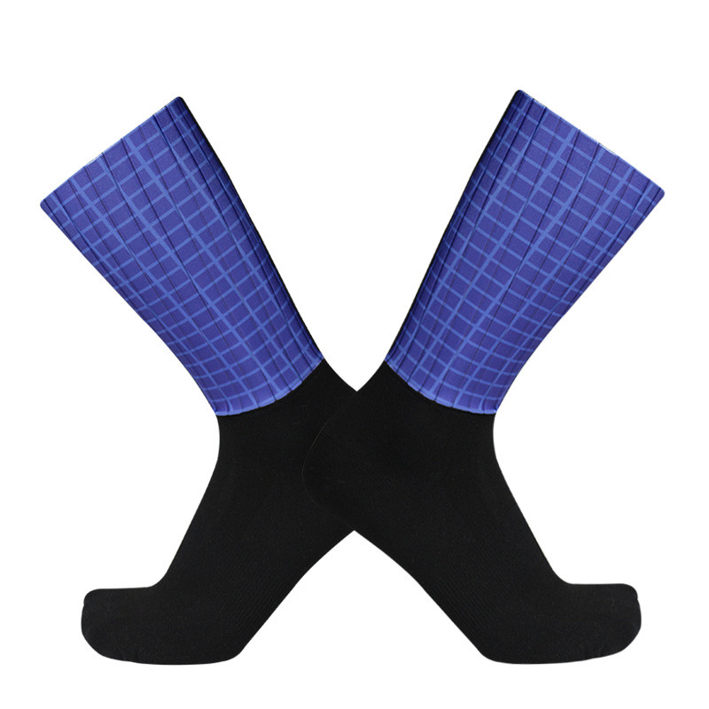 Új rácsos kerékpáros zokni csúszásmentes szilikon férfi női sportzokni menő légáteresztő nyári Aero bringás zokni Calcetines Ciclismo
