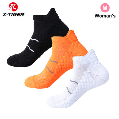 X-TIGER Ženske biciklističke čarape 3 para uniseks sportskih čarapa za vanjske sportove protiv klizanja Čarape za biciklističke sportove Čarape za cestovne bicikle Nogomet za trčanje