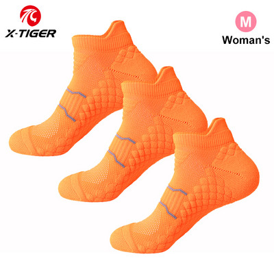 X-TIGER Ženske biciklističke čarape 3 para uniseks sportskih čarapa za vanjske sportove protiv klizanja Čarape za biciklističke sportove Čarape za cestovne bicikle Nogomet za trčanje