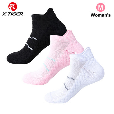 X-TIGER Ženske biciklističke čarape 3 para uniseks sportskih čarapa za vanjske sportove protiv klizanja Čarape za biciklističke sportove Čarape za cestovne bicikle Nogomet za trčanje