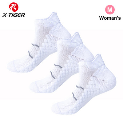 X-TIGER Ženske biciklističke čarape 3 para uniseks sportskih čarapa za vanjske sportove protiv klizanja Čarape za biciklističke sportove Čarape za cestovne bicikle Nogomet za trčanje