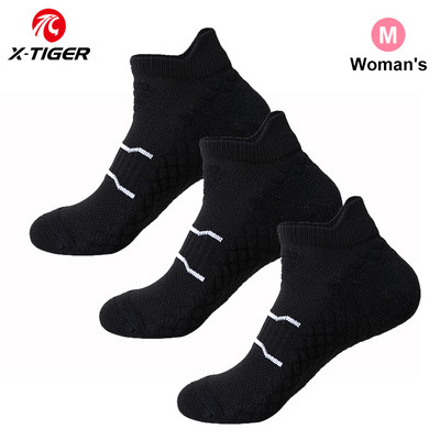 X-TIGER Ženske biciklističke čarape 3 para uniseks sportskih čarapa za vanjske sportove protiv klizanja Čarape za biciklističke sportove Čarape za cestovne bicikle Nogomet za trčanje