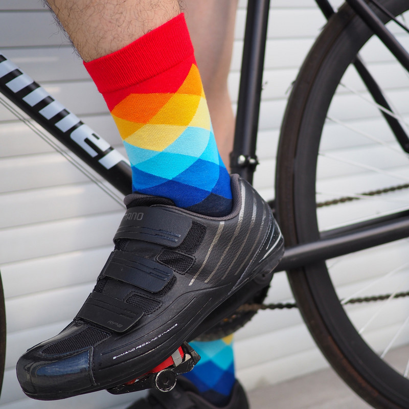 Racmmer 2020 șosete colorate pentru ciclism bărbați și femei, șosete pentru bicicletă de șosea, șosete de bumbac, respirabile, în aer liber, accesorii pentru biciclete