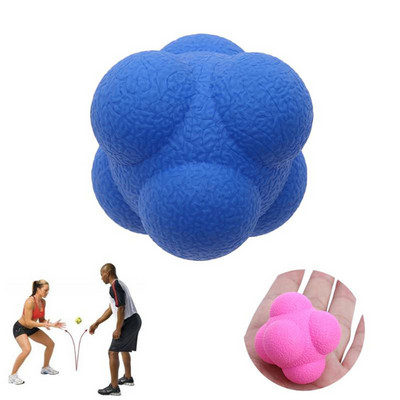 5,5 см шестоъгълна реакционна топка Силиконова ловкост Координация Рефлекс Упражнение Спорт Фитнес Тренировъчна топка