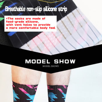 Нов стилен дизайн Силиконови нехлъзгащи се чорапи за колоездене Професионални чорапи за мъже, жени Планински велосипед Туризъм Бягане Спортни чорапи за велосипед