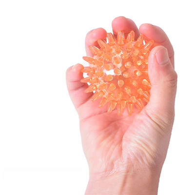 TPR 7CM диаметър куха мека шипова топка Възстановяване на силата на ръцете Упражнение Масажна топка Йога Фитнес Spiky Massager Trigger Point