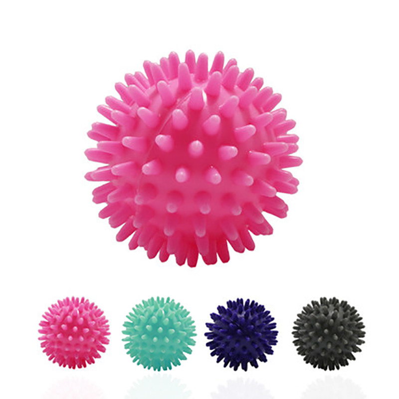 6 színű PVC kézi masszázslabda PVC talpú Hedgehog Sensory Training Grip labdák Hordozható fizioterápiás fogás Hard Fitness 7cm
