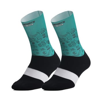 Нов функционален материал Колоездене Чорапи Мъже Жени Противоплъзгащи Велосипедни Чорапи Летни спортове на открито Бягане Туризъм Компресивни чорапи