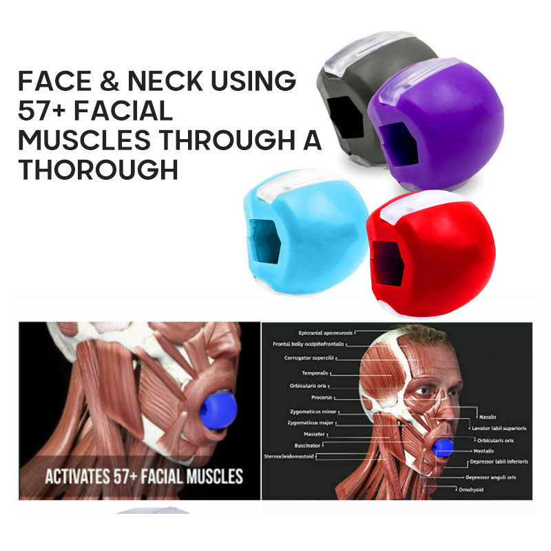 Žandikaulio raumenų lavinimo kamuoliukas Maisto kokybės Silikagelis Veido Pratimai Fitness Kramtomi kamuoliukai Kaklas Veido Tonizuojantis Treniruoklis