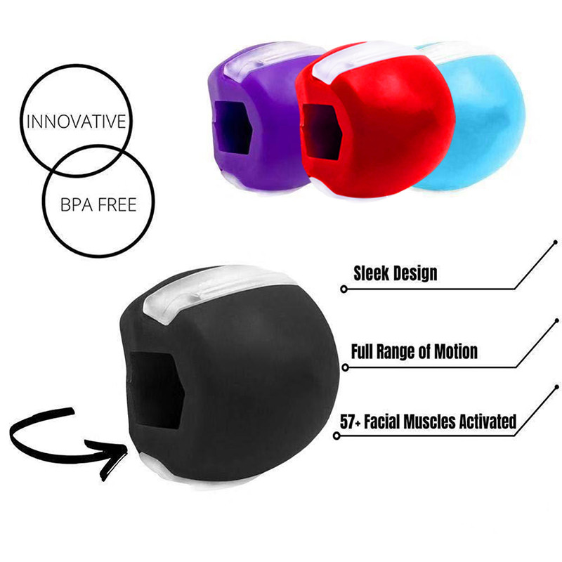 Žandikaulio raumenų lavinimo kamuoliukas Maisto kokybės Silikagelis Veido Pratimai Fitness Kramtomi kamuoliukai Kaklas Veido Tonizuojantis Treniruoklis