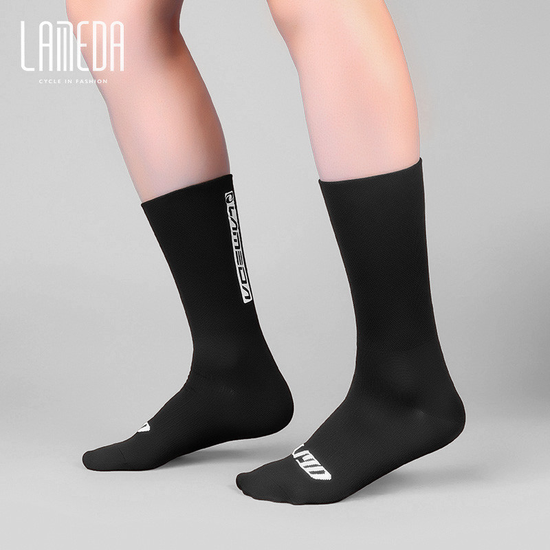 LAMEDA kerékpáros országúti kerékpáros zokni légáteresztő fényvisszaverő kültéri sportzokni futó férfi és női csőzokniban