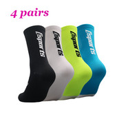 isports 20223 Велосипедни чорапи Man Bike Running Mtb Мъжки велосипедни компресионни високи до коляното Смешни бели Blace Черно зелени