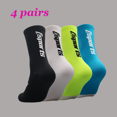 isports 20223 Велосипедни чорапи Man Bike Running Mtb Мъжки велосипедни компресионни високи до коляното Смешни бели Blace Черно зелени