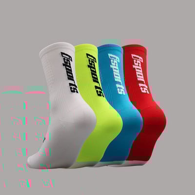 isports 20223 Велосипедни чорапи Man Bike Running Mtb Мъжки велосипедни компресионни високи до коляното Смешни бели Blace Черно зелени