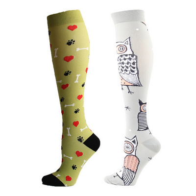 Kerékpáros kompressziós zokni Professzionális kültéri csúszásgátló, lélegző pamut futó zokni Halloween mintával