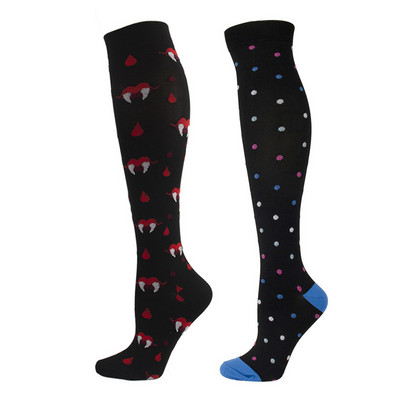 Kerékpáros kompressziós zokni Professzionális kültéri csúszásgátló, lélegző pamut futó zokni Halloween mintával