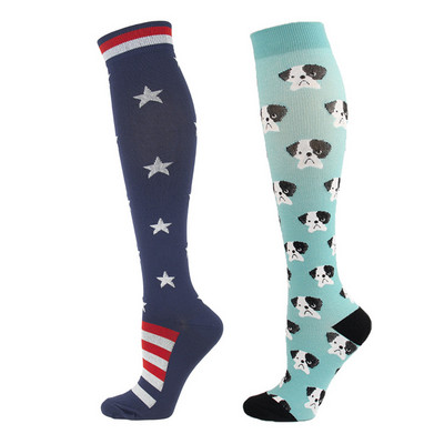 Kerékpáros kompressziós zokni Professzionális kültéri csúszásgátló, lélegző pamut futó zokni Halloween mintával