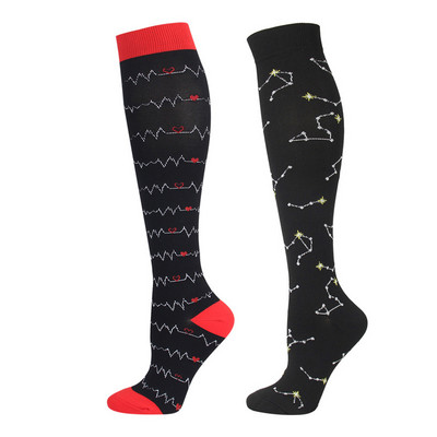 Kerékpáros kompressziós zokni Professzionális kültéri csúszásgátló, lélegző pamut futó zokni Halloween mintával