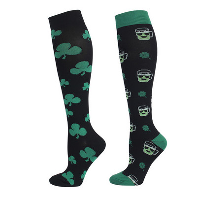 Kerékpáros kompressziós zokni Professzionális kültéri csúszásgátló, lélegző pamut futó zokni Halloween mintával