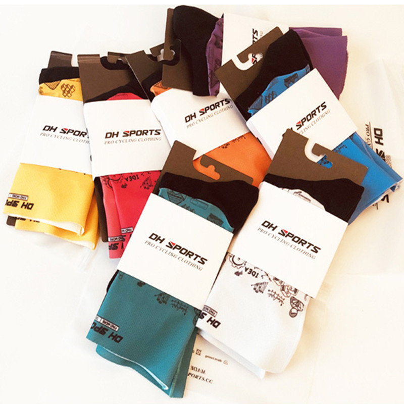 DH Sports Imprimate Șosete de ciclism anti-alunecare Șosete profesionale MTB pentru bicicletă rutieră Bărbați, femei, curse, șosete de alergare, calcetines ciclismo