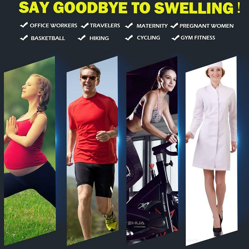 Bărbați, femei, șosete de compresie potrivite pentru sport, șosete de ciclism, 15-30 MmHg, negru, anti-oboseală, pentru ameliorarea durerii, bărbați, șosete de călătorie