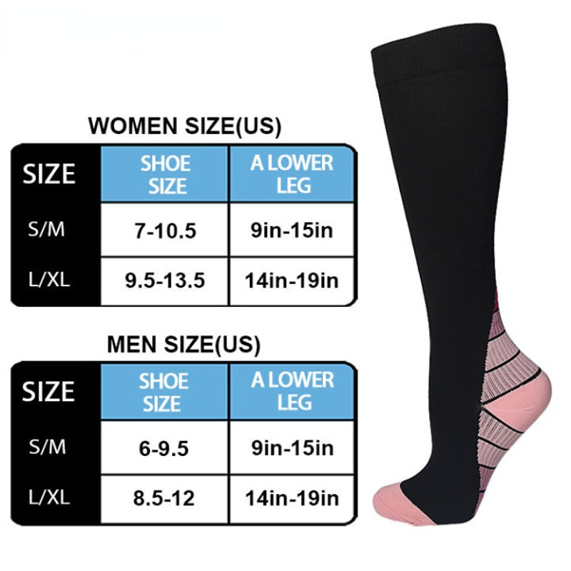 Kompressziós zoknik Nylon orvosi ápolási harisnyák Szabadtéri kerékpározásra specializálódott futás Gyorsan száradó, légáteresztő felnőtt sportzokni